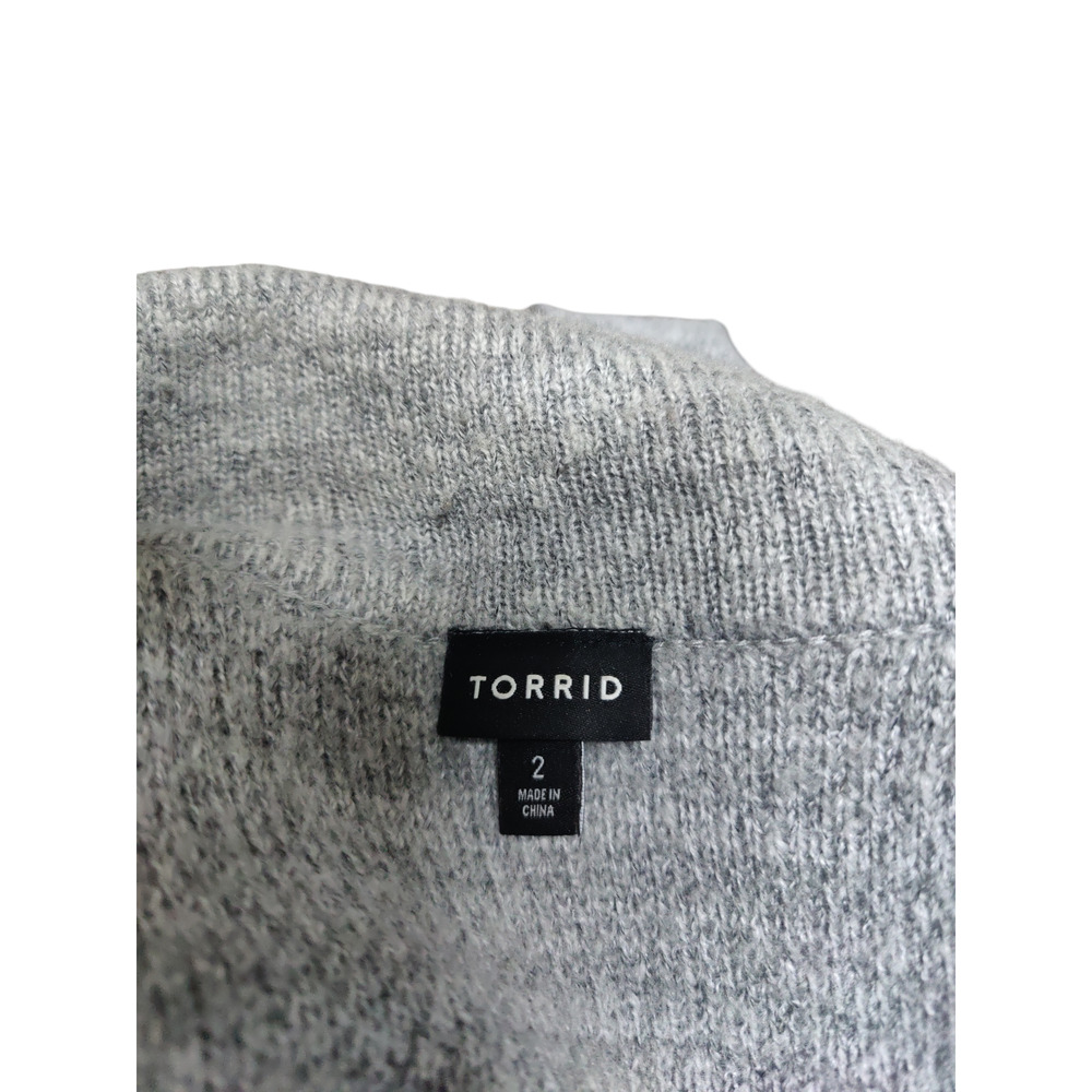 Torrid 2 Woman's Gray Collared Button Up Cardigan… - image 3